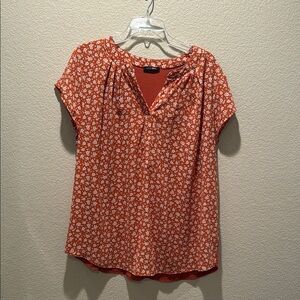 Papermoon Orange Flutter Sleeve Blouse Relaxed Fit